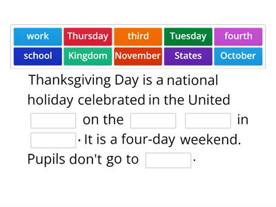 Thanksgiving Sentences