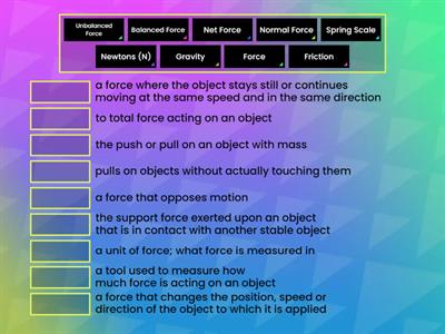 Forces Vocabulary