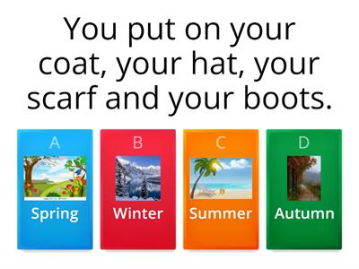 Unit 7.1 - Clothes - Seasons Quiz