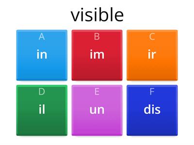 Negative prefixes B1