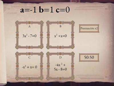  Ecuación de segundo grado COEFICIENTES 9 7