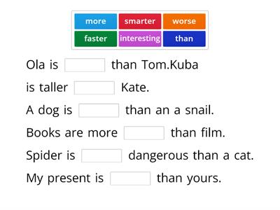 Comparative and superlative adjectives