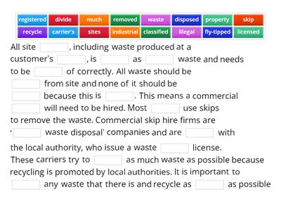 Unit 103 Lesson 4 Site Waste