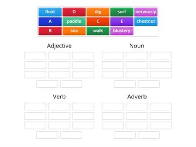 Word class sort game