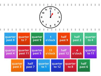 Time to the Quarter Hour Find the Match