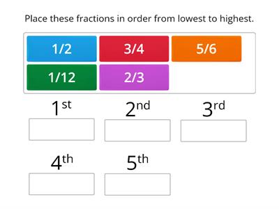 Ordering Fractions