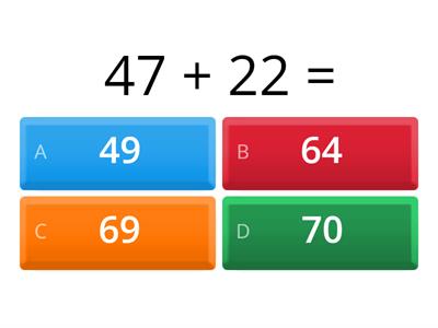 L1 Addition quiz 2-digit + 2-digit