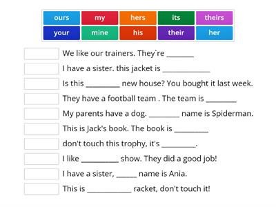 Possessive adjectives and possessive pronouns