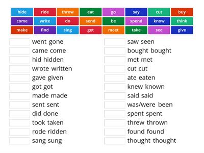 Irregular verbs