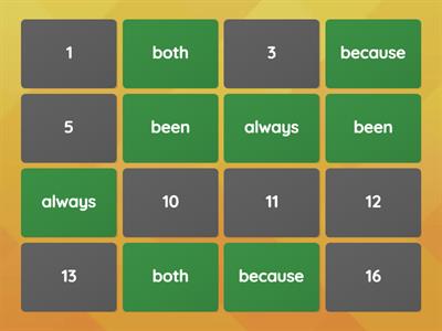 Sight Word Matching Game