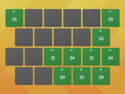 20 - 30 Kindergarten Numbers Said