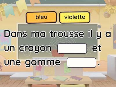 Colours and pencil case