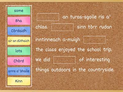 C4 M1a3 Turas-sgoile vocab sentences