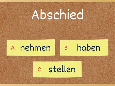 Funktionsverbgefüge: Suche das passende Verb