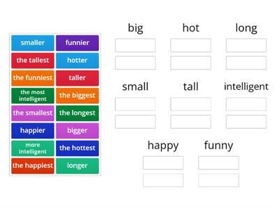  comparative and superlative adjectives