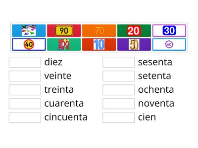 los números 10 - 100