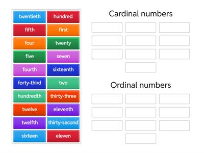 Cardinal and ordinal numbers