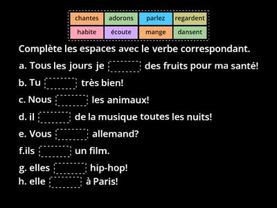 Les verbes du 1er groupe