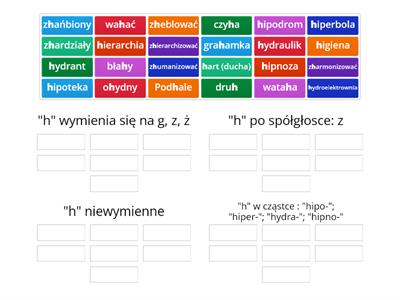 Pisownia wyrazów z "h"