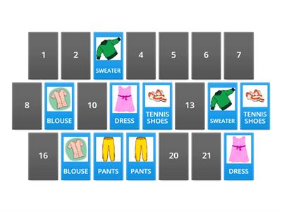  CLOTHES - MEMORY GAME