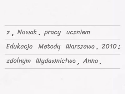 Uporządkuj opis bibliograficzny książki