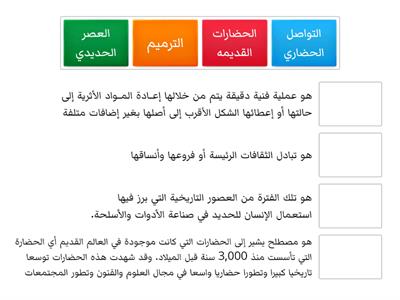  المستوطنات القديمة و التواصل الحضاري