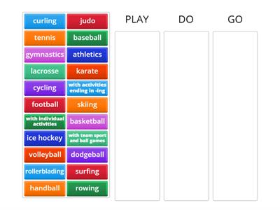 Unit 2, 1A Sports Day (play - do - go)