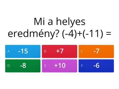 Egész számok összeadása, kivonása
