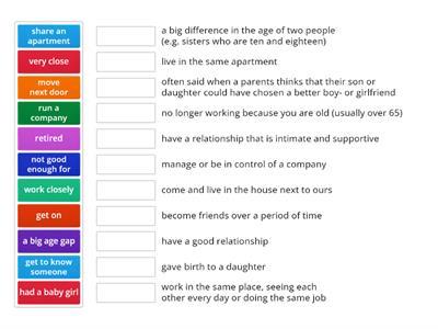 Outcomes Pre-Intermediate / Unit 6 / Vocabulary / Family and friends