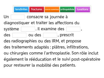 Vocabulaire orthopédie