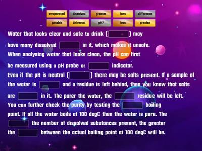 Analysing purity of water