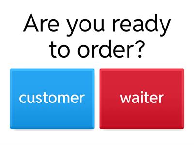 Vocabulary at a restaurant