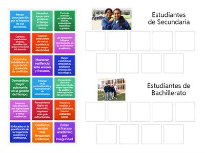 Diferencias entre estudiantes de Secundaria y Bachillerato