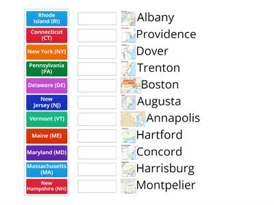 Northeast States and Capitals