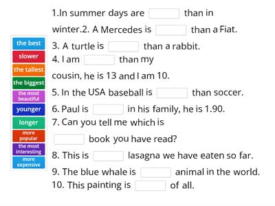 Comparatives and superlatives - missing word