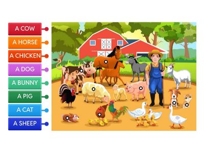 Farm animals point kids