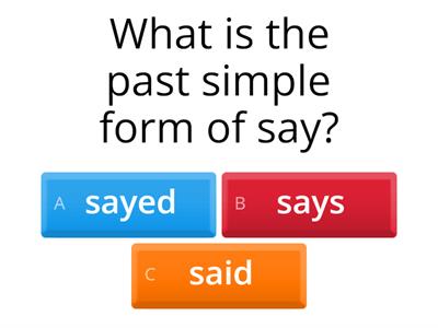 Past simple irregular verbs