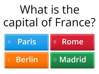 Countries and Capitals Quiz