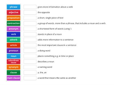 Match up1 Grammar