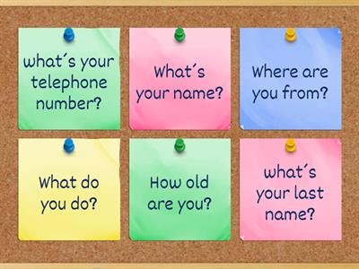 Preguntas de información personal en Inglés