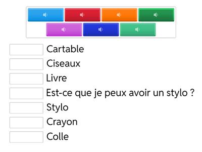 Le matériel scolaire en anglais - à l'oral - CE1