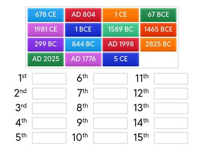 Chronological Order Practice