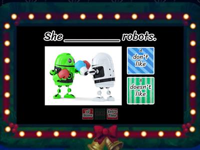 like / don't like and likes / doesn't like practice