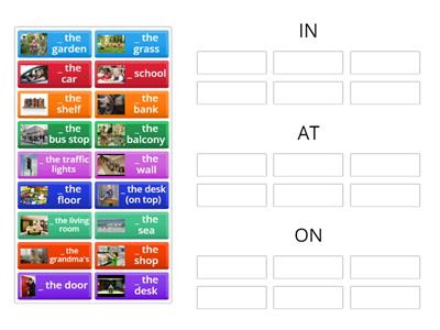 In, at, on (prepositions of place)