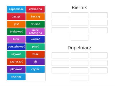 Biernik czy dopełniacz? (czasowniki)