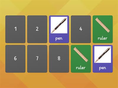 memory game school objects