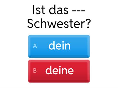 Possesivpronomen mein/meine, dein/deine