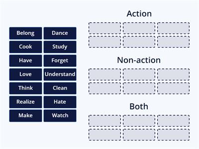 Action and non-action verbs
