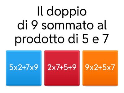 trova l' espressione corretta