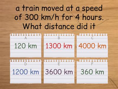 Speed, time and distance